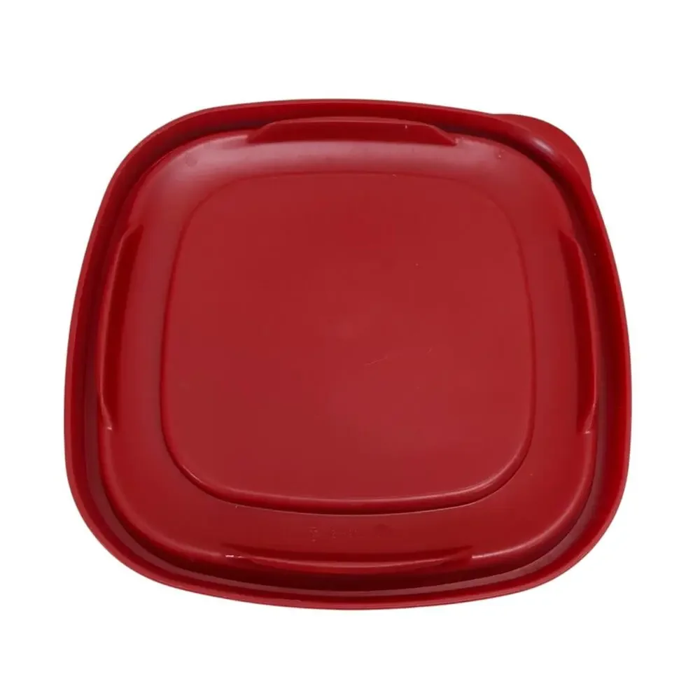 Lot Of 6 Rubbermaid Tops #7J64 ~Lids Only~ Red Stackable 6.5” x 6.5” - Square